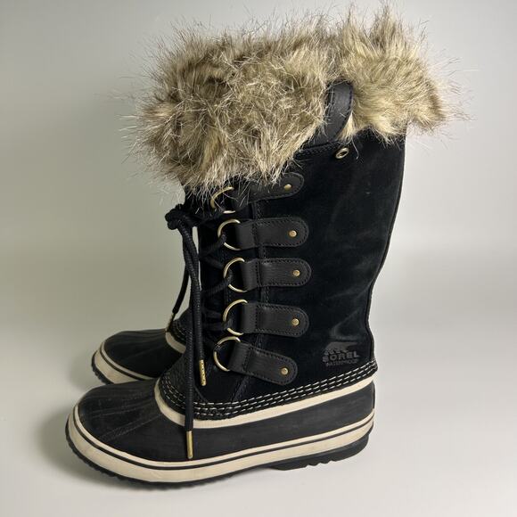Sorel Joan of Arctic Fur Boots Women's 8 Waterproof Suede Winter Snow Aspen - Picture 3 of 11